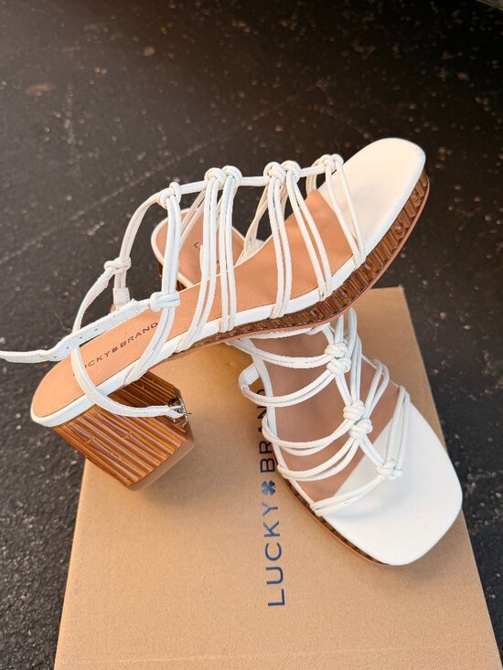 Lucky Brand Shoes - New Lucky Brand Chunky Heel Sandals Bright White Women's Size 9.5